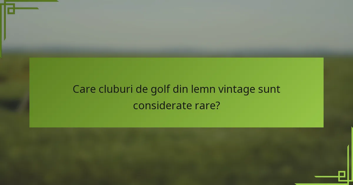 Care cluburi de golf din lemn vintage sunt considerate rare?