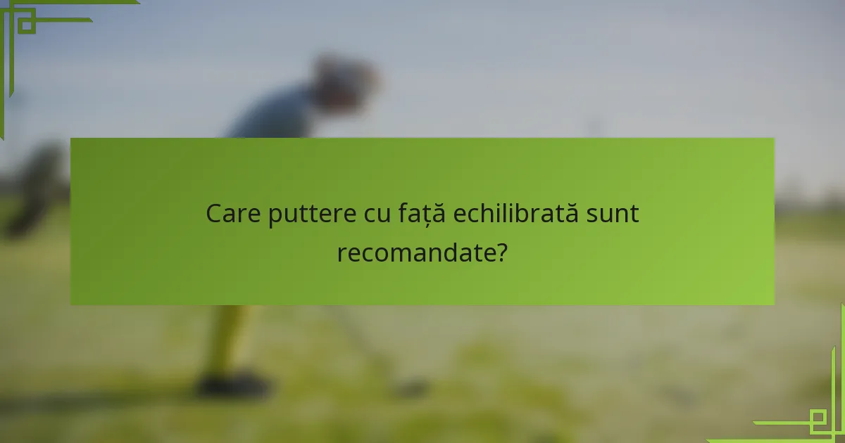 Care puttere cu față echilibrată sunt recomandate?