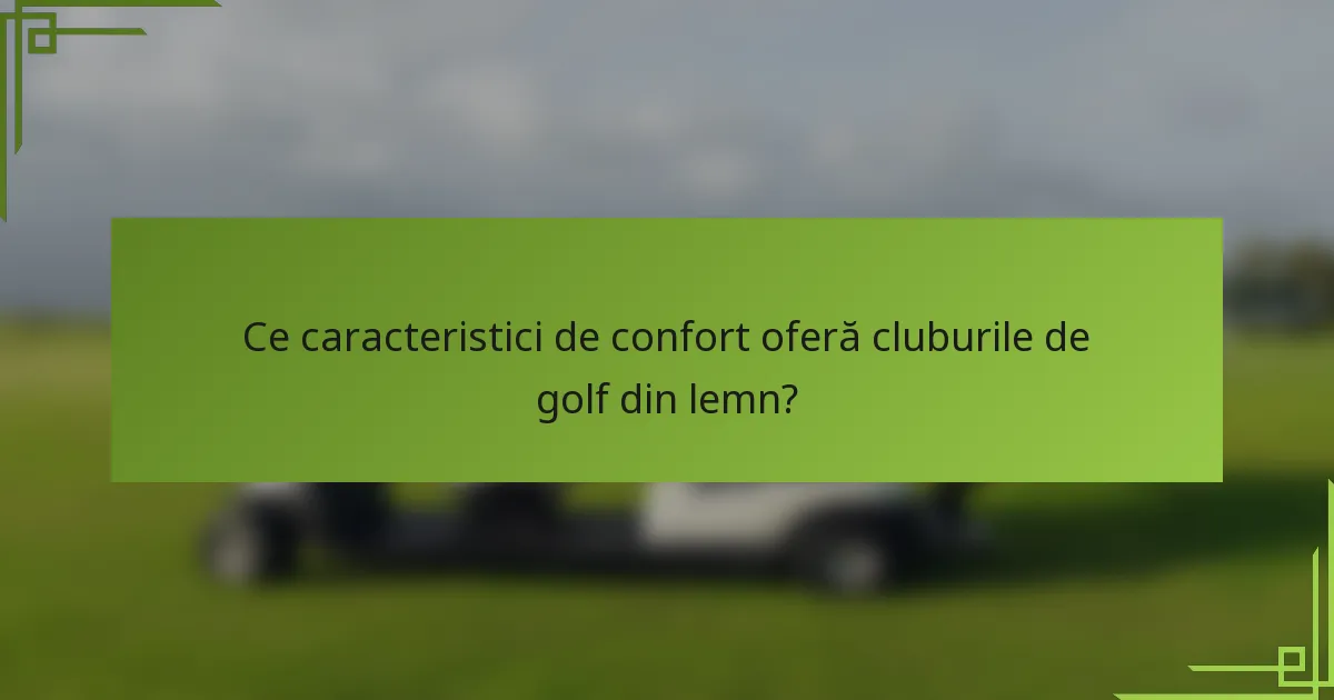 Ce caracteristici de confort oferă cluburile de golf din lemn?