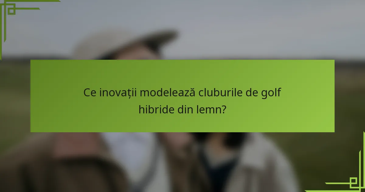 Ce inovații modelează cluburile de golf hibride din lemn?