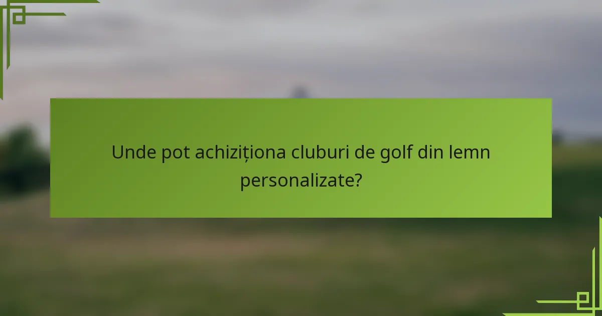 Unde pot achiziționa cluburi de golf din lemn personalizate?
